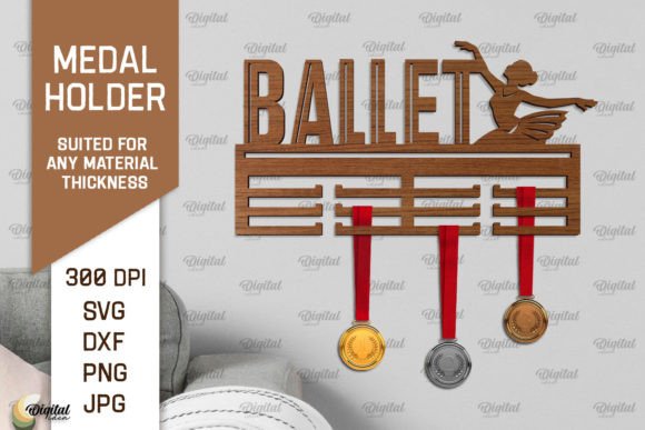 Ballet Medal Display Laser Cut SVG