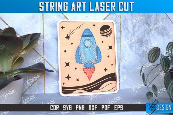 Crafting Cosmic Decor with the String Art Rocket Design