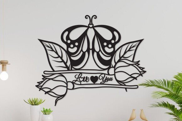 Create Stunning Wall Art with Laser Cut Butterfly Rose SVG