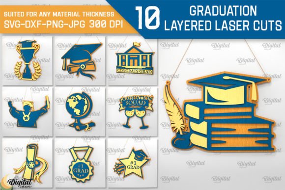 Creative Graduation Layered Laser Cut Bundle Designs
