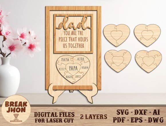 Dad Puzzle Desk Sign Svg - Break Jhon: A Creative 3D Craft