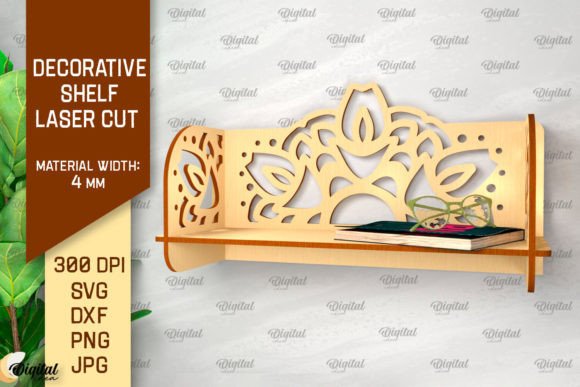 Decorative Flower Wall Shelf Laser Cut Design