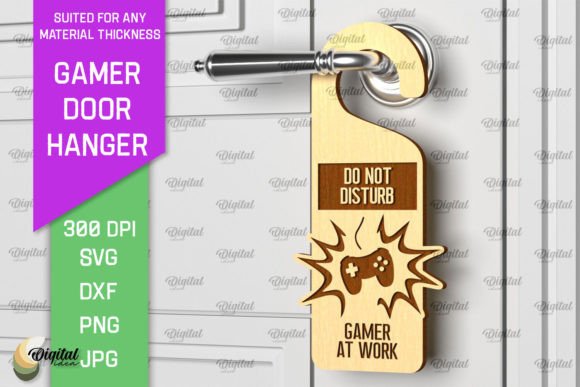 Design Originality with Gamer Door Hanger Laser. Door Knob SVG