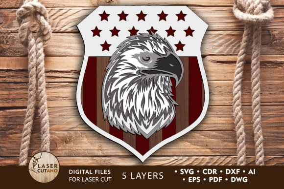 Eagle Multilayer Laser Cut File: A Creative Design Asset