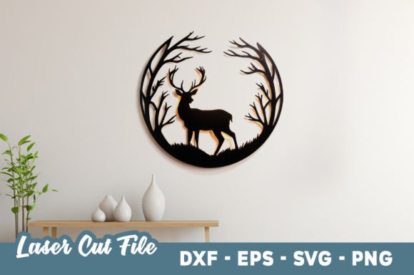 Elegant Deer Laser-cut Wall Decor DXF for Your Projects
