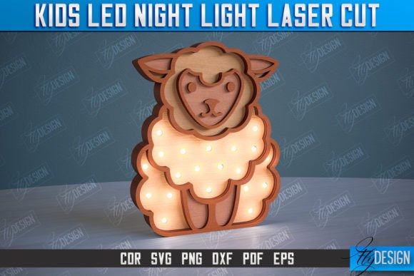 Enchanting Sheep LED Night Light: CNC Design Files for a Cozy Home