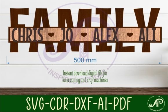 Family Word Design Name Sign Svg Laser