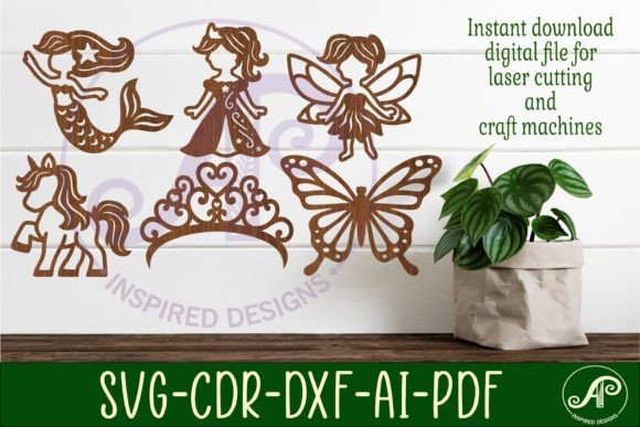 Girls Room Silhouette Laser Cut Shape for Creative Projects