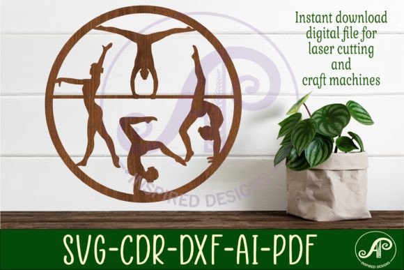 Gymnast Wall Art Sign SVG File for Laser Cutting