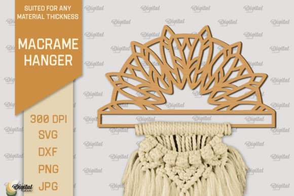 Hanger Macrame LaserCut: Boho Design SVG for Your Projects