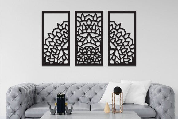 Mandala Panels Wall Decor Laser Cut Svg