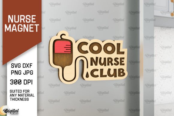Nurse Wooden Magnet Laser Cut SVG