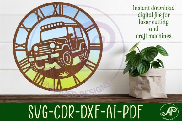 Off Road Vehicle Wall Clock Laser Cut Design