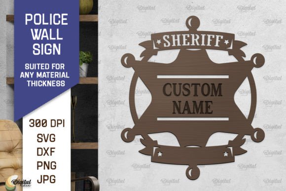 Premium Police Wall Sign LaserCut: Policeman SVG Designs