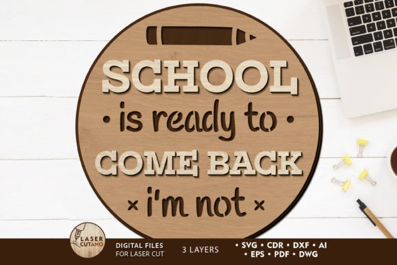 School Wall Panel Laser Cut File for Creative Projects