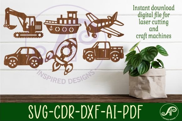 Transport Silhouette Laser Cut Shape