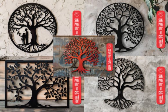 Tree Laser-Cut SVG Wall Decor: Nature-Inspired Design