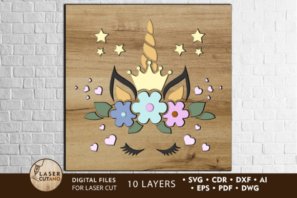 Unicorn Multilayer Laser Cut File for Magical Projects