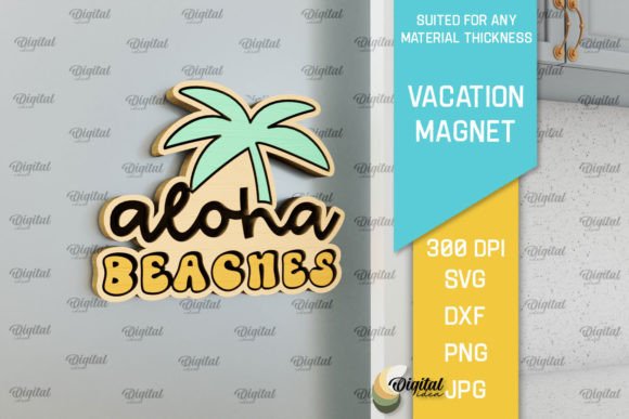 Vacation Wooden Magnet Laser Cut: Creative Design Files