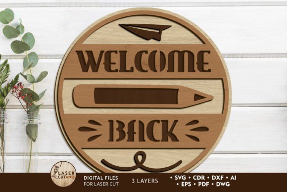 Welcome Back to School Round Decor Panel: A Creative Design Asset